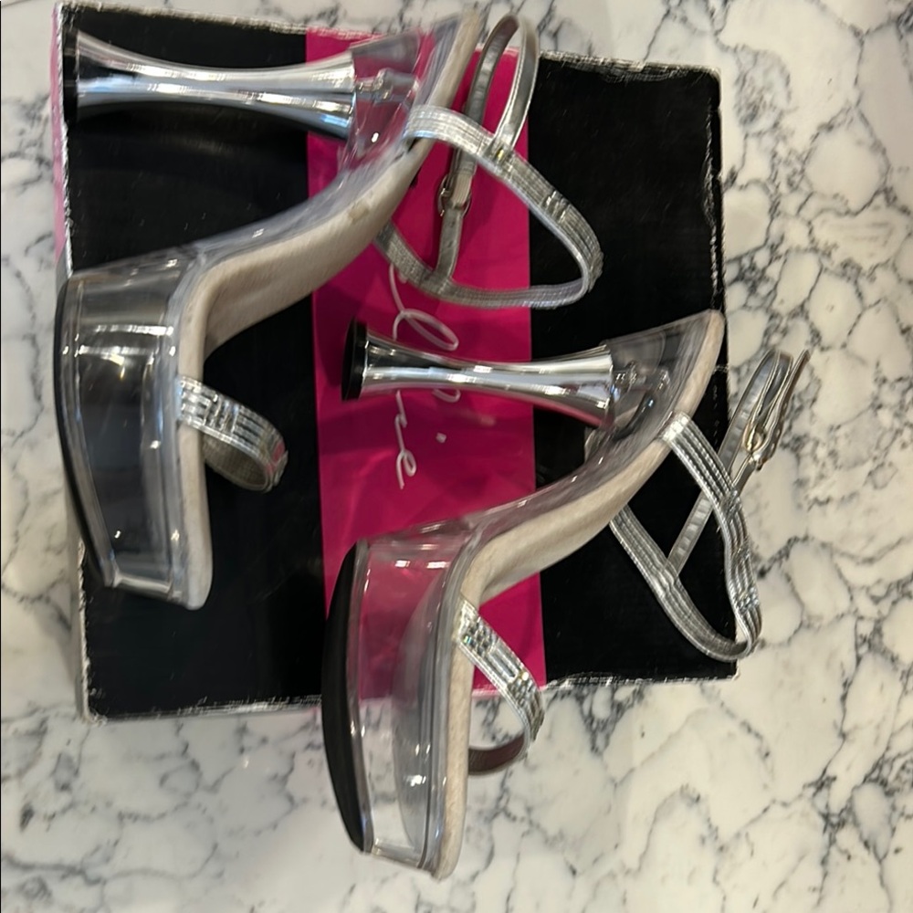 Ellie Silver High Heel Sandals